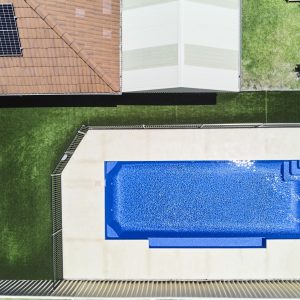 Sky view of a swimming pool